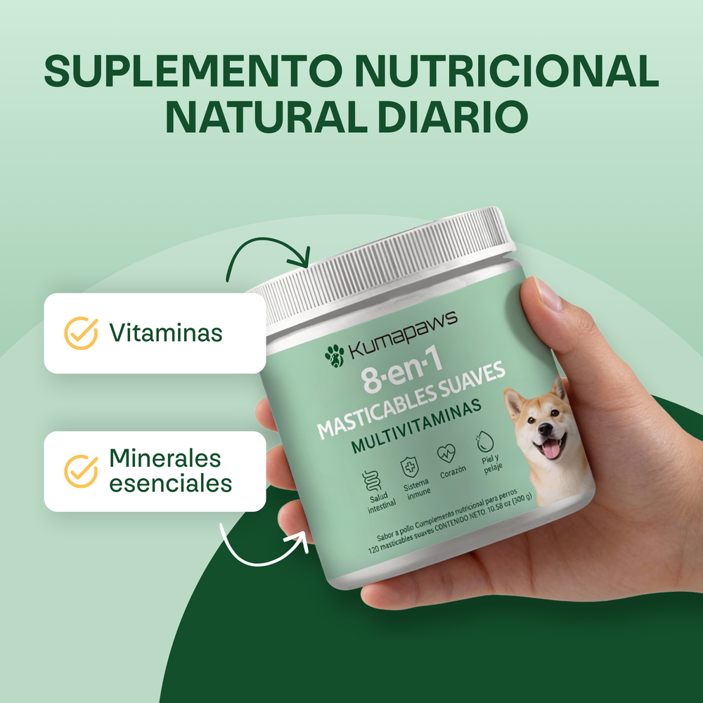 Multivitaminas masticables blandas 8 en 1 KumaPaws